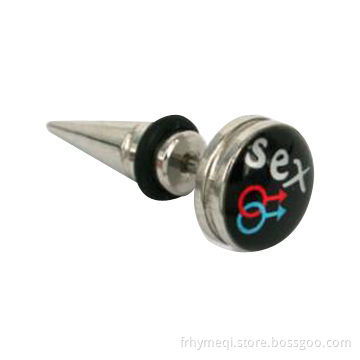 SS Pic Inlay Earrings, Made of 316 Stainless Steel
